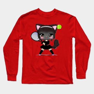 Black Cat Tennis Long Sleeve T-Shirt